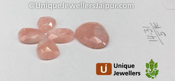 Pink Opal Rose Cut Slices