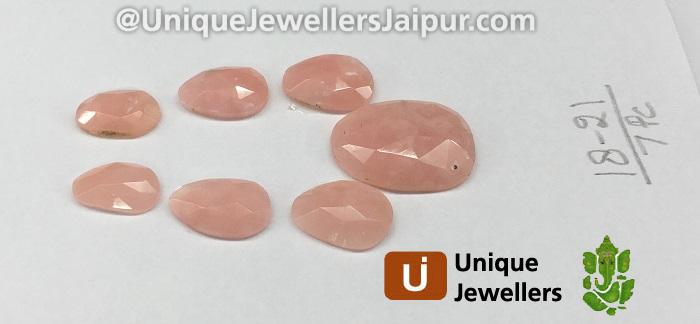 Pink Opal Rose Cut Slices