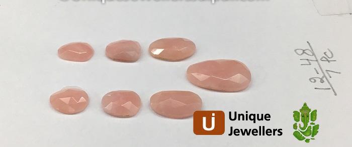 Pink Opal Rose Cut Slices