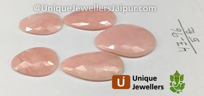 Pink Opal Rose Cut Slices