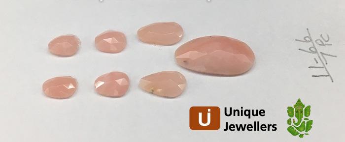 Pink Opal Rose Cut Slices