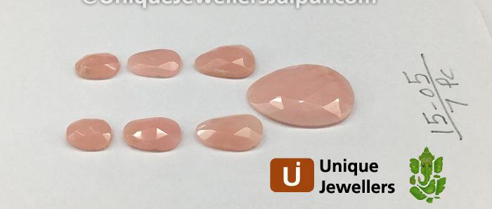 Pink Opal Rose Cut Slices