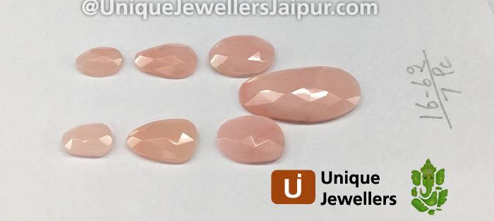 Pink Opal Rose Cut Slices