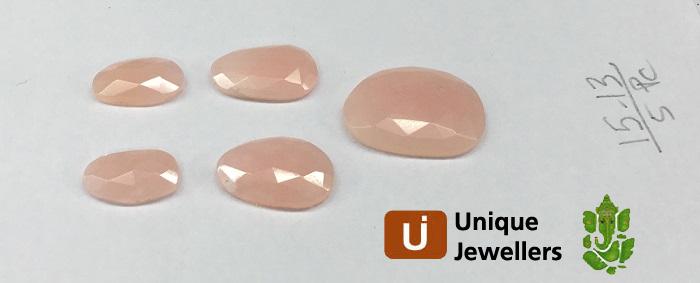 Pink Opal Rose Cut Slices