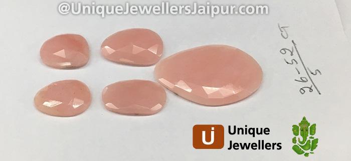 Pink Opal Rose Cut Slices