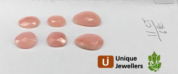 Pink Opal Rose Cut Slices