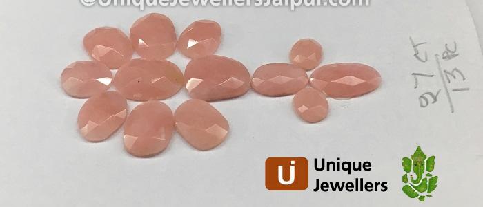 Pink Opal Rose Cut Slices