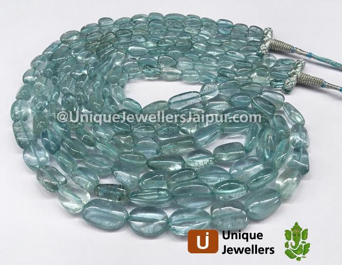 Moss Aquamarine Far Smooth Nugget Beads