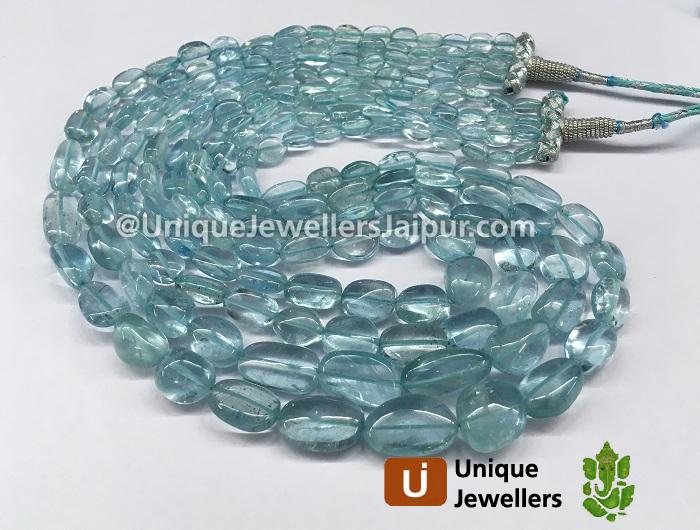 Moss Aquamarine Far Smooth Nugget Beads