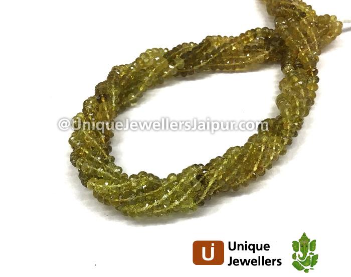 Lemon Tourmaline Shaded Faceted Roundelle Beads