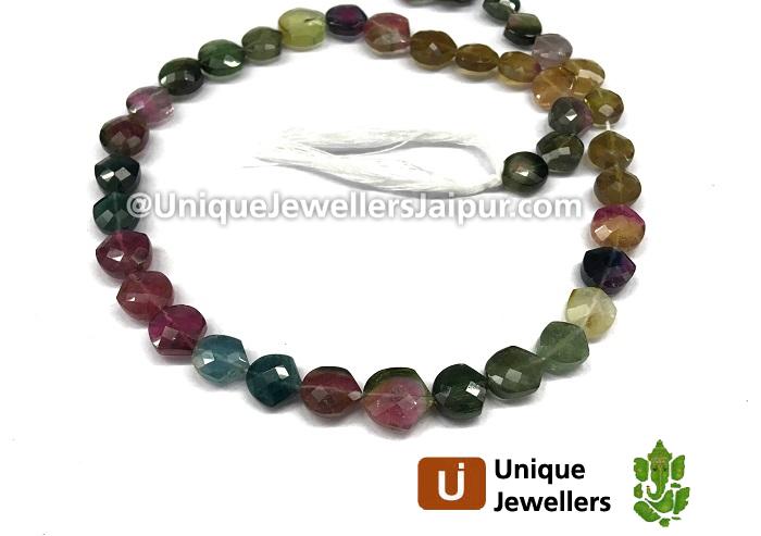 Tourmaline Far Faceted Shield Beads