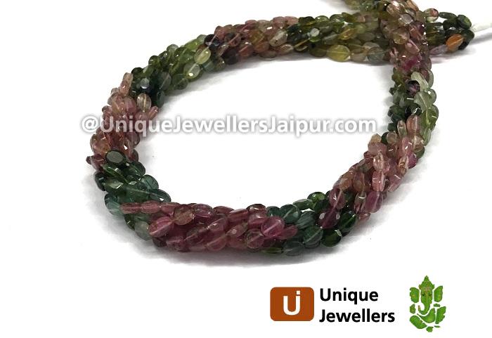 Tourmaline Step Cut Oval Beads