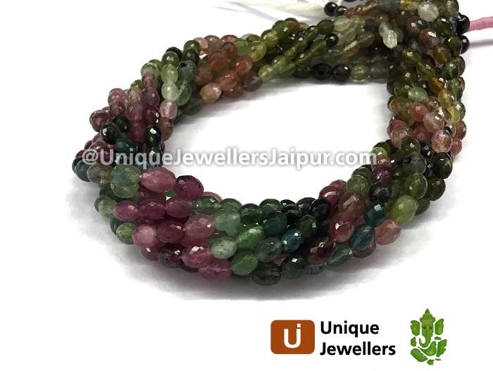Tourmaline Faceted Capsule Beads