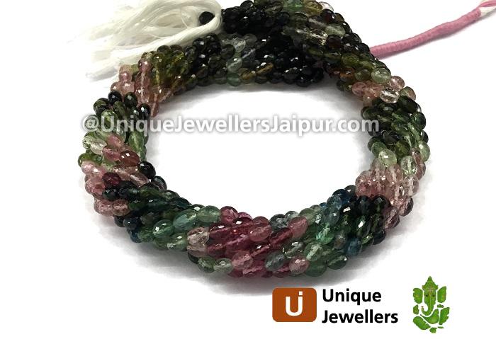 Tourmaline Faceted Capsule Beads