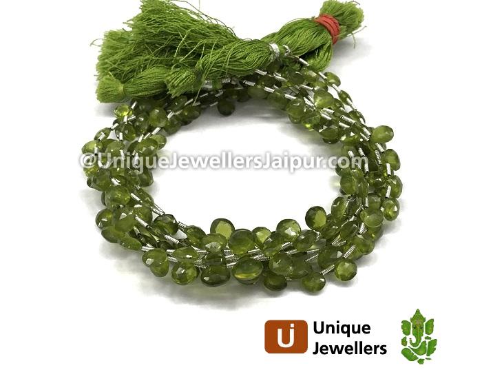 Vesuvianite Faceted Heart Beads