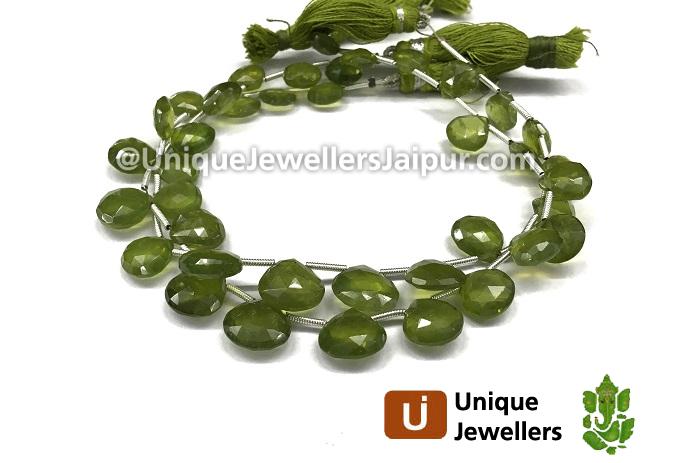 Vesuvianite Far Faceted Heart Beads 