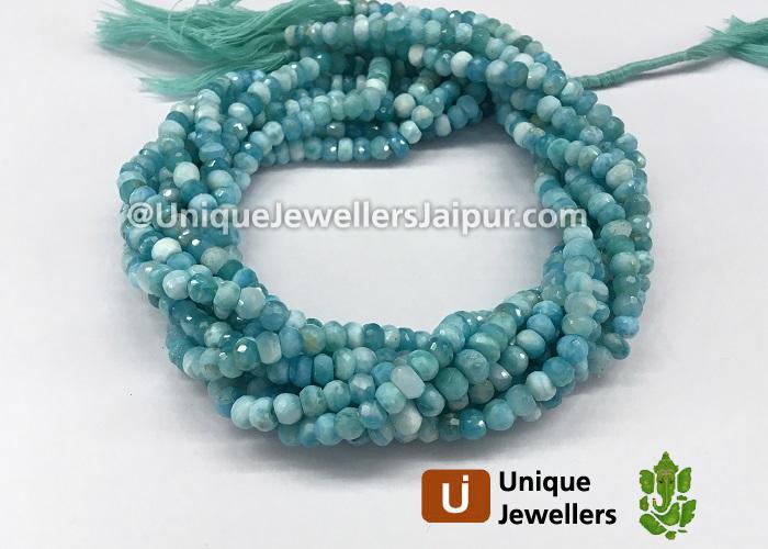 Larimar Faceted Roundelle Beads