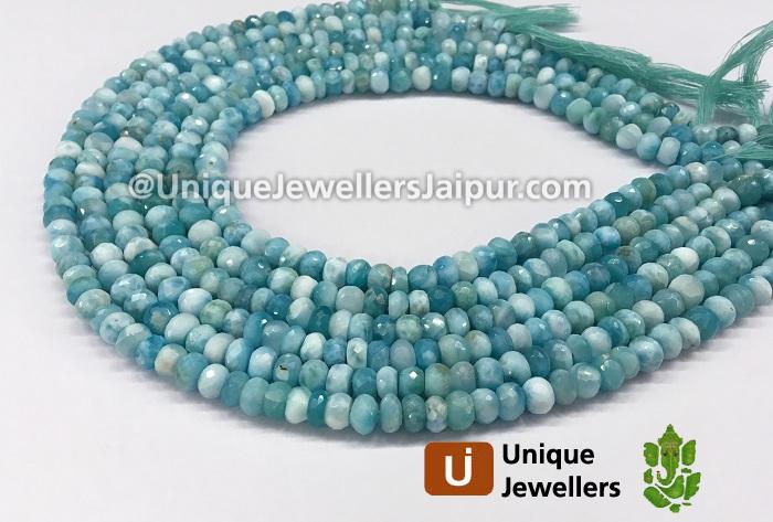 Larimar Faceted Roundelle Beads