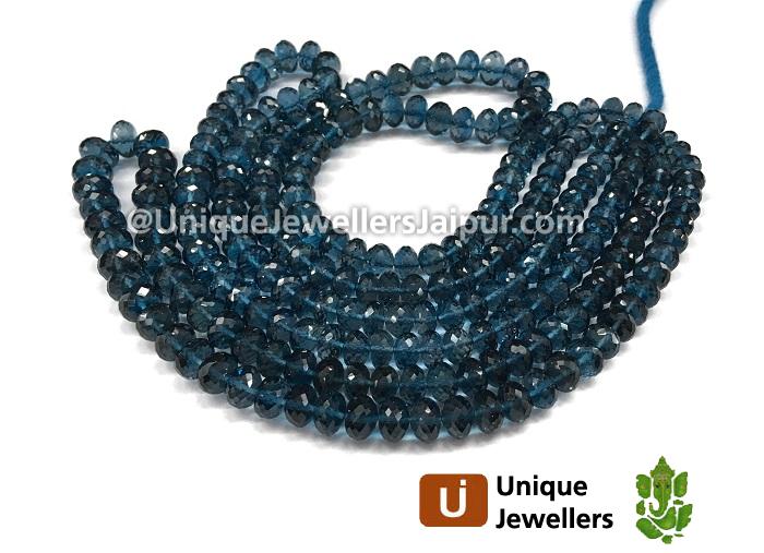 London Blue Topaz Far Faceted Roundelle Beads