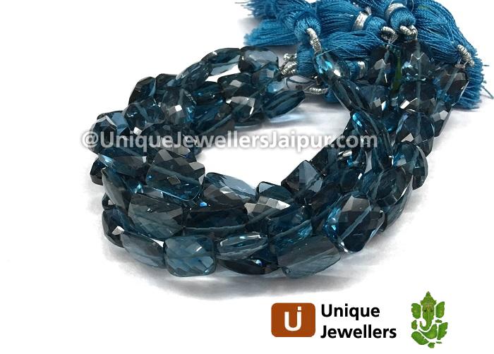 London Blue Topaz Far Faceted Chicklet Beads