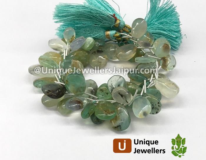 Natural Peruvian Opal Smooth Pear Beads