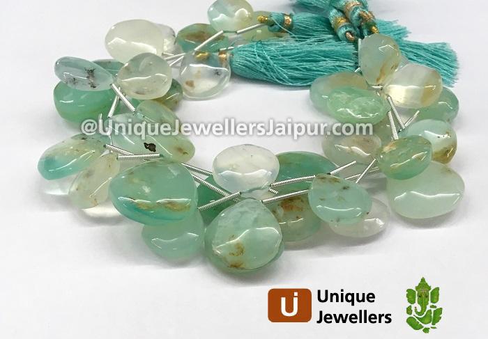 Natural Peruvian Opal Smooth Heart Beads