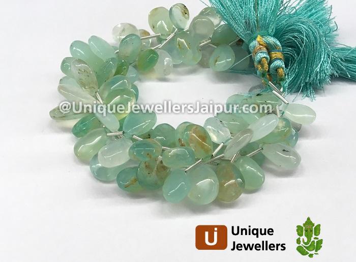 Natural Peruvian Opal Smooth Pear Beads