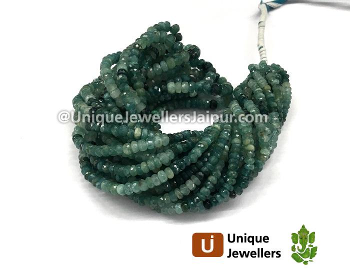 Grandidierite Shaded Faceted Roundelle Beads