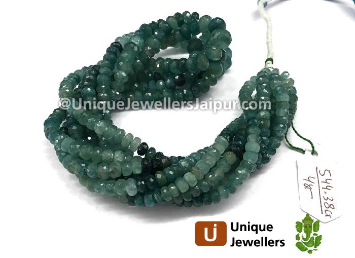 Grandidierite Shaded Far Faceted Roundelle Beads