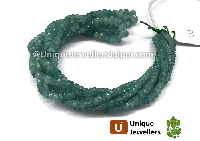 Light Paraiba Grandidierite Faceted Roundelle Beads