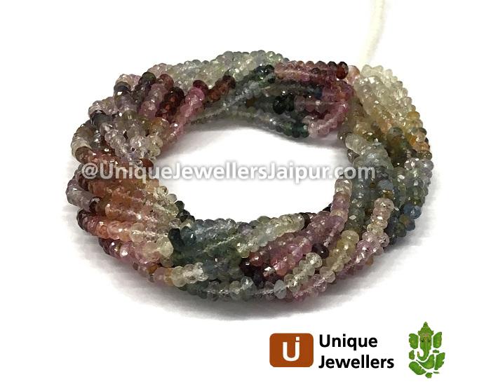 Multi Spinel Far Faceted Roundelle Beads