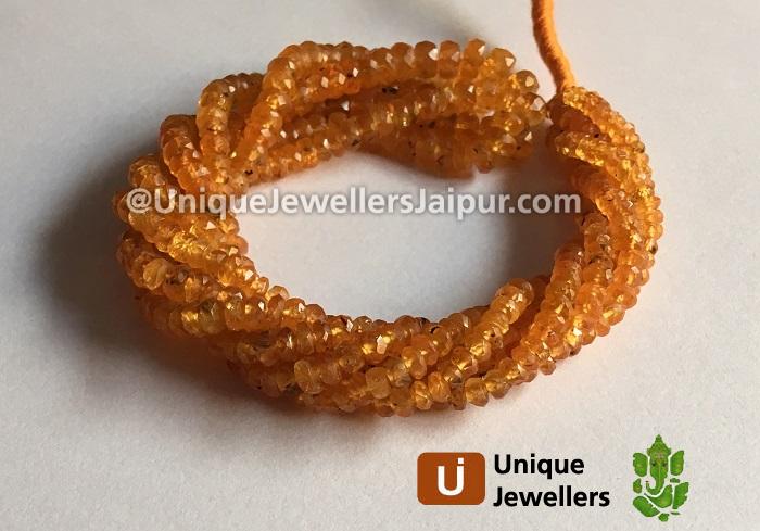 Mandarin Garnet Faceted Roundelle Beads