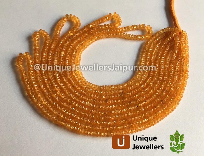 Mandarin Garnet Faceted Roundelle Beads