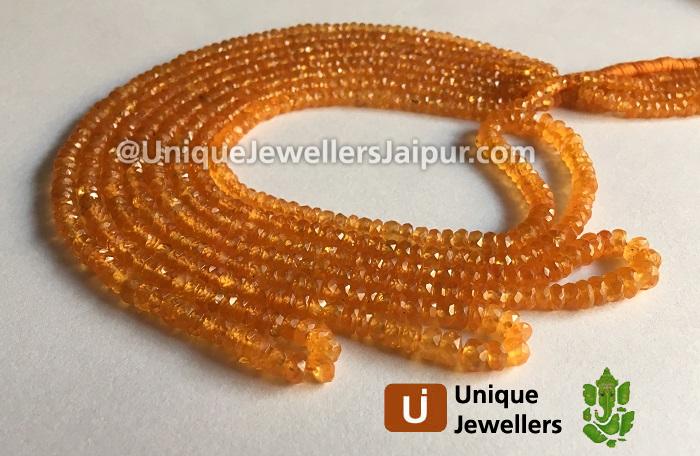 Mandarin Garnet Faceted Roundelle Beads