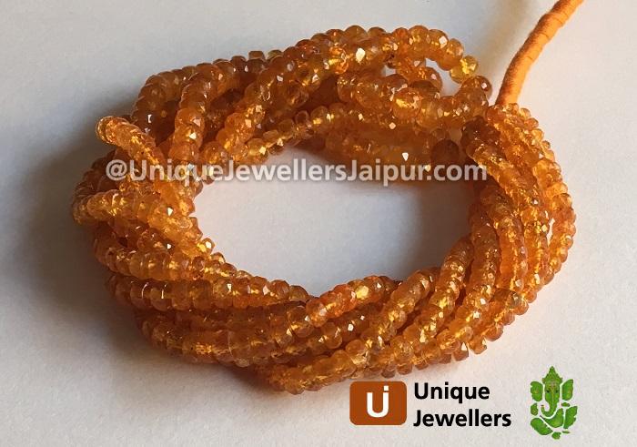 Mandarin Garnet Faceted Roundelle Beads