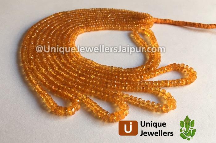 Mandarin Garnet Faceted Roundelle Beads