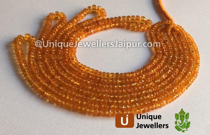 Mandarin Garnet Faceted Roundelle Beads