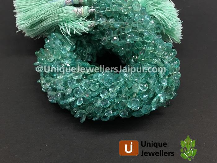 Mint Apatite Faceted Pear Beads