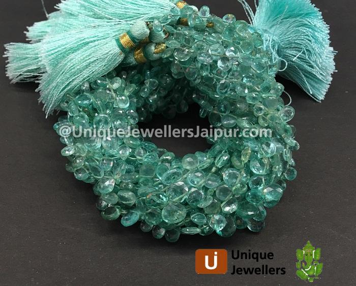 Mint Apatite Faceted Heart Beads