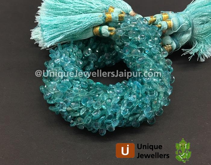 Apatite Faceted Heart Beads