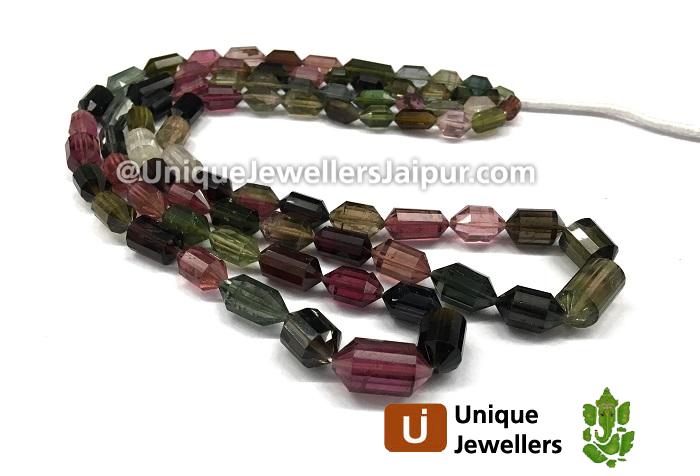 Tourmaline Faceted Capsule Beads