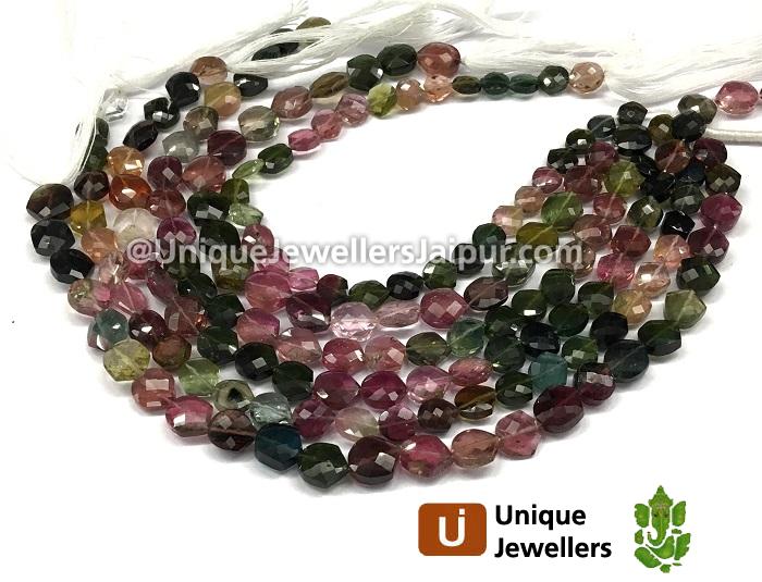 Tourmaline Faceted Shield Beads