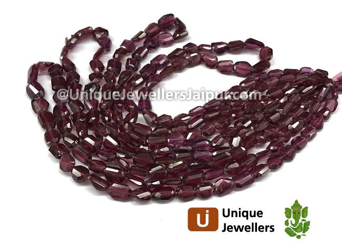 Rhodolite Garnet Faceted Nugget Beads