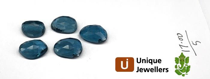 London Blue Topaz Rose Cut Slices