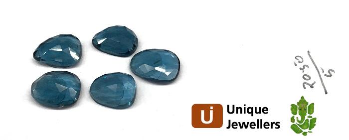 London Blue Topaz Rose Cut Slices