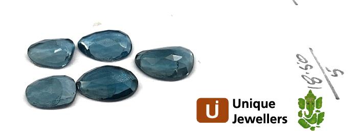 London Blue Topaz Rose Cut Slices