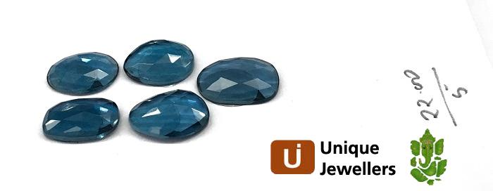 London Blue Topaz Rose Cut Slices