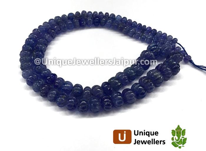 Tanzanite Carved Pumpkin Beads