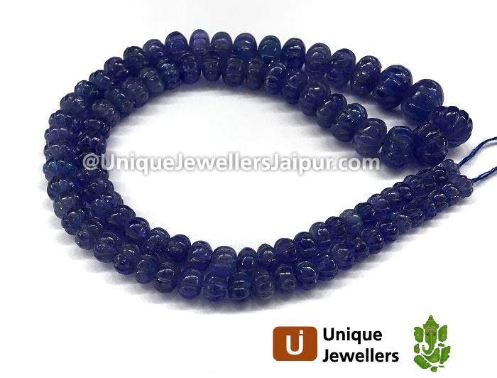 Tanzanite Carved Pumpkin Beads