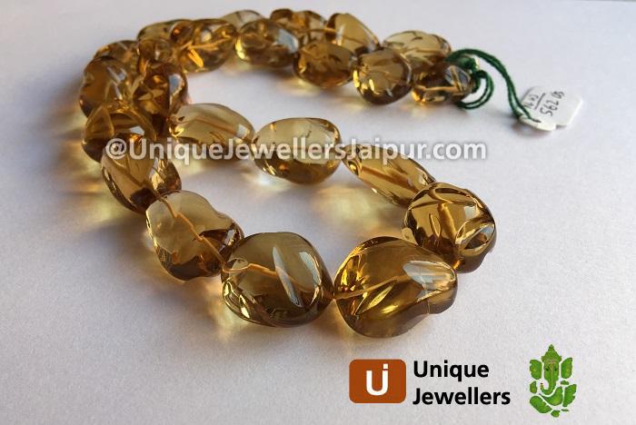 Honey Quartz Smooth Irregular Nugget Beads